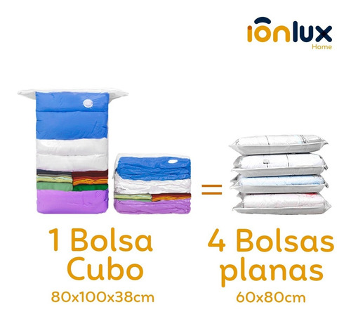 Bolsas Al Vacío Para Ropa 4x3 Cubo 80x100x38