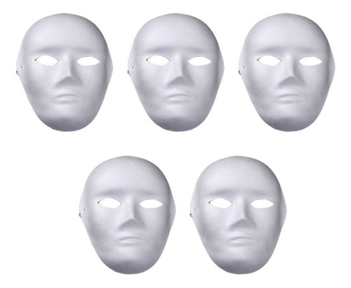 Paquete De 5 Máscaras Blancas Para Hombre, Ecológicas, Pinta