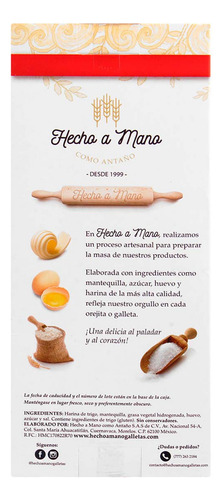 Galleta Hecho a Mano Orejitas 160g