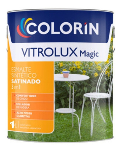 Esmalte Sintético Colorin Vitrolux Negro Satin X 0.9 L Alfa