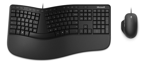 Kit De Mouse Y Teclado Microsoft Ergonómico En Español Color del mouse Negro Color del teclado Negro