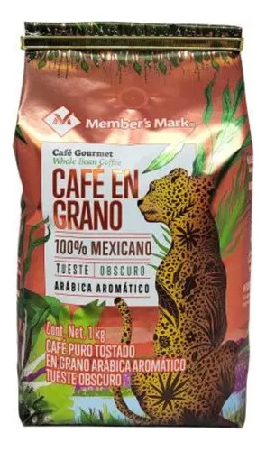 Cafe En Grano Puro Tostado 100% Mexicano Mm 1 Kg