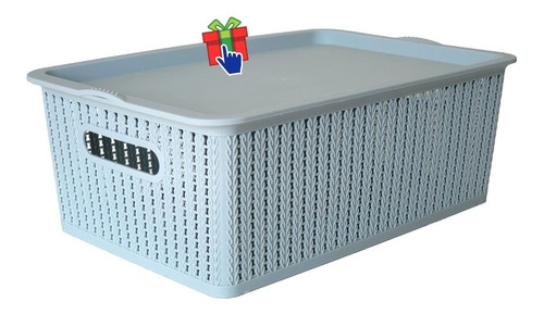 Imagen 5 de 6 de Set X 2 Organizador Ropa Placard Canasta Apilable Tapa 12l