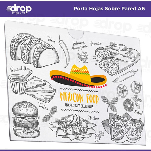 Imagen 2 de 10 de Porta Hojas A6 10x15 Sobre Pared Pet Tipo Acrílico X 1 U.