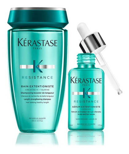 Kit Tratamiento Para Cabello Dañado Debilitado y Procesado Kérastase Extentioniste Shampoo Bain 250 Ml + Serum 50ml