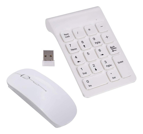 Mini Teclado Numérico 2.4g Branco Branco 133x128x22mm