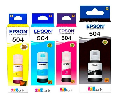 4 Tinta Epson T504 Ecotank Serie L