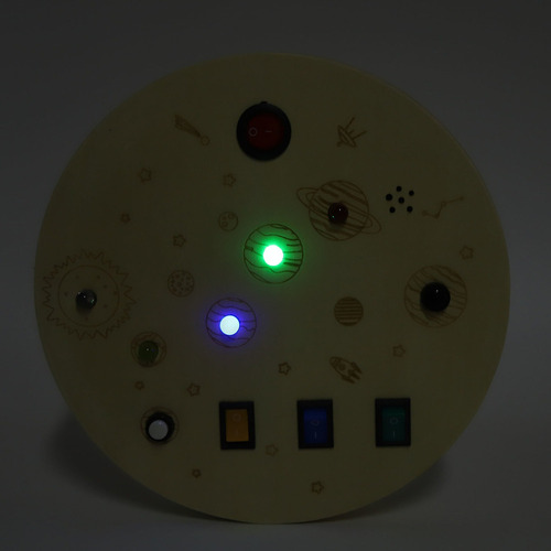 Tablero Sensorial Led Redondo De Madera Para Niños Y Adolesc