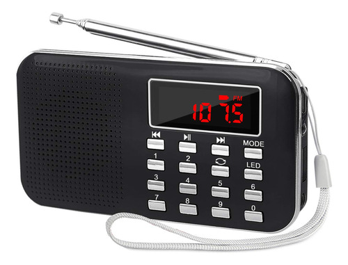 Lefon Mini Altavoz Digital De Radio Am Fm Mp3, Reproductor D