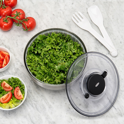 Lavar y secar ensalada de acero inoxidable Oxo de 5 litros