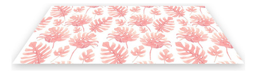 Painel De Festa Tapete Lona 2,50x1,35- Safari Folhas Rosa 08 Cor Colorido