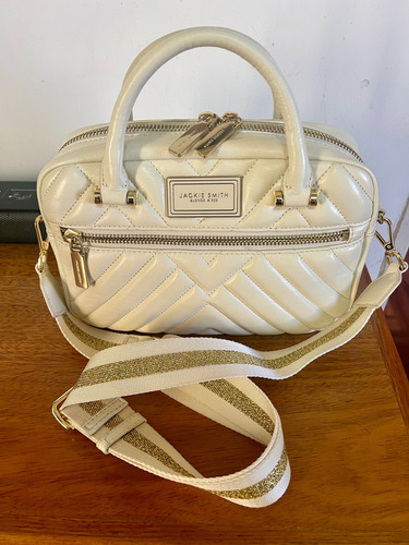 Cartera Jackie Smith Cuero Beige Lisa Oro Beige (Usado)