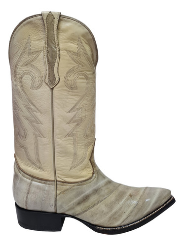 Botas Vaquera Piel De Anguila Original Color Hueso