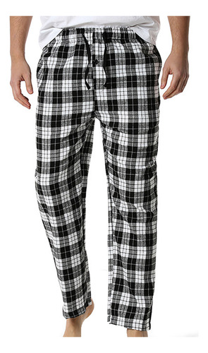 Pijama A Cuadros Con Pantalones C Para Hombre, Estilo Recto,