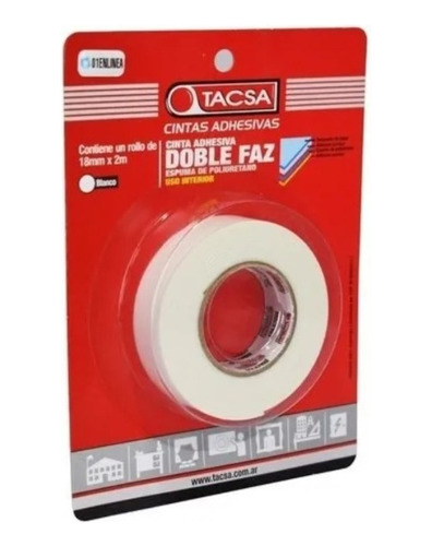 Cinta Doble Faz Tacsa 18mm Ideal Superficies Irregulares