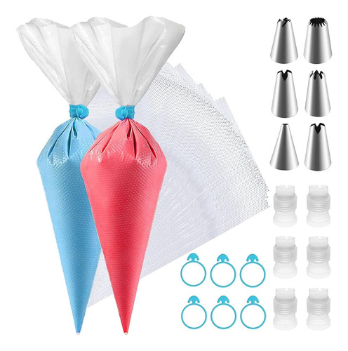 ~? 118 Piezas Desechables Piping Bags And Tips Set - 100pcs 