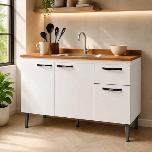 Gabinete de Pia 120cm Branco