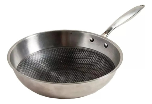 Wok De Acero Inoxidable Superficie Antiadherente Hudson 30cm