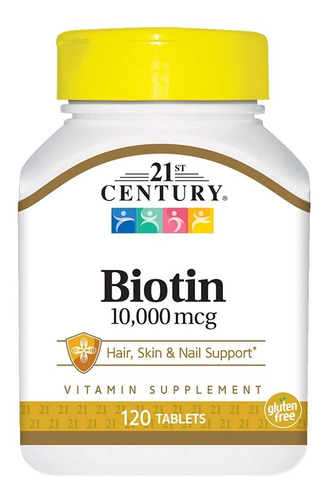 Biotina 21 Century 120 Tableta Usa 10.000 Mcg Usa Enviograti