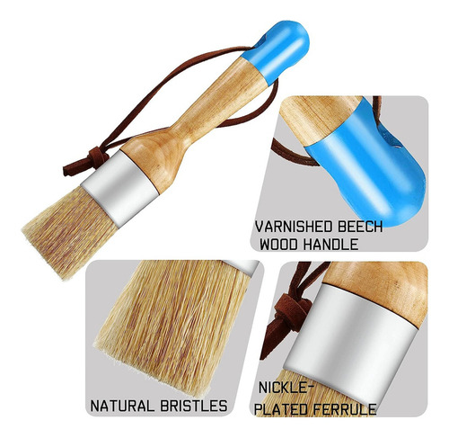 Pinceles Ovalados De Tiza Y Cera Para Pintura Acrílica, 3 Un