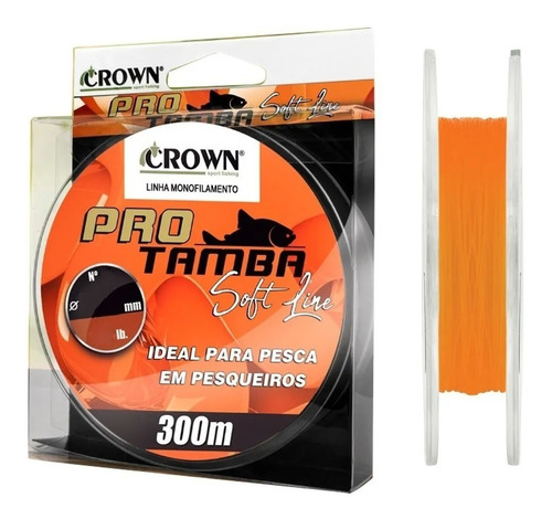 Linha Pro Mono Tamba Soft Orange Crown 22lbs 0,33mm 300m
