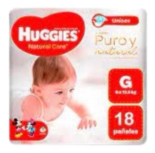 Pañales De Bebe Huggies Natural Care Elige El Tamaño Tamaño Grande (G) 18 und