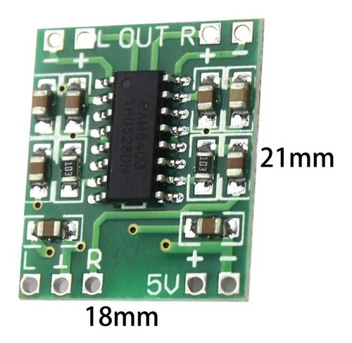 5x Modulo Amplificador Som Estéreo Pam8403 2 Canais 3w 8403