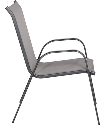 Imagen 3 de 5 de Silla Respaldo Alto Jardín Acero Reposera Apilable Confort
