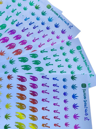 Sticker Nails Tatuajes Uñas Cannabis Marihuana 6 Planillas