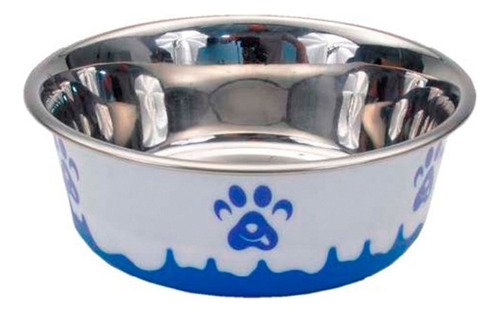 Plato De Comida Coastal De 384 Ml Para Tu Perro Color Azul