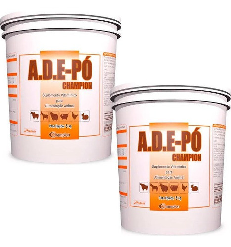 2 Ade Pó Champion Balde 5kg - Suplemento Vitamínico Original