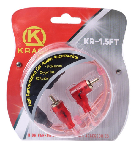 Cable Rca 45cm Mts Para Audio Libre De Oxigeno Krack Audio