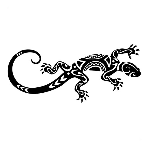 Adesivo Várias Cores 84x190cm -  Lagarto Tribal Maori Gecko