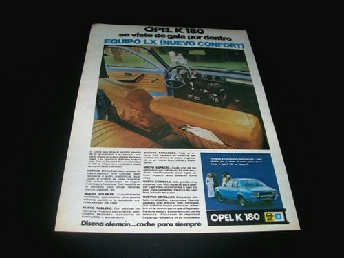 (pa307) Publicidad Clipping Opel K 180 * 1976