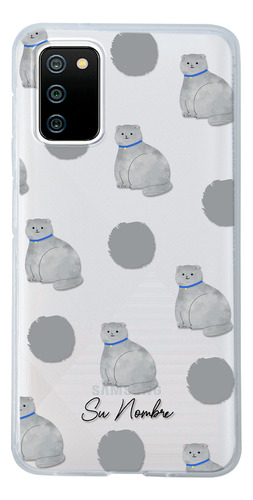 Funda Para Galaxy Para Mujer Gatito Gris Personalizado