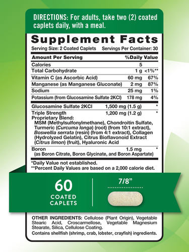 La Verdad Glucosamina Chondroitin Msm Complex Ten 60 Mmmvw