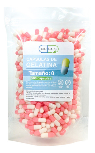 Capsulas Vacias De Gelatina Rosado/blanco Nro 0 (500 Und)