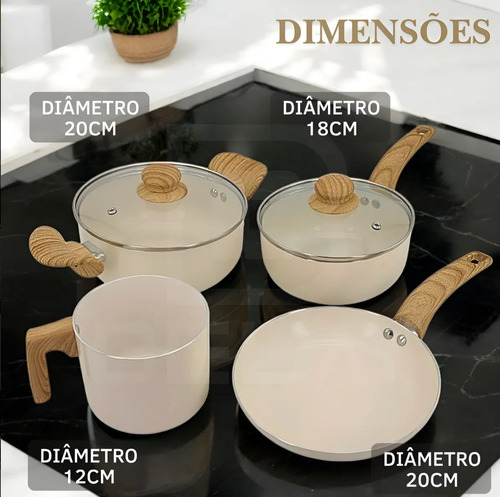 Panelas De Alumínio Com Revestimento Cerâmico - 4 Peças