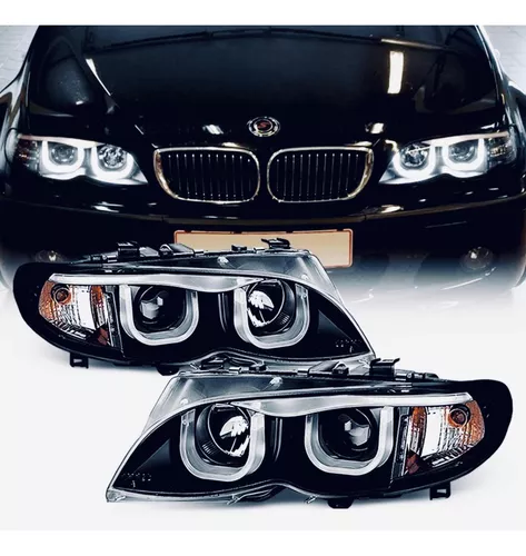 Faros Con Lupa Y Ojo De Angel Led Bmw E46 4 Puertas 99-01