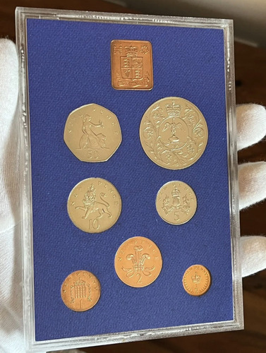 Anuário 1977 Grã-bretanha 7 Moedas Prova Encarte Lacrado