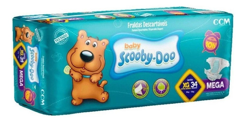 Fralda Baby Scooby-doo - Mega - Tamahos: M / G / Xg / Xxg