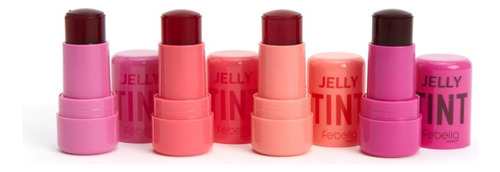 Kit 4 Jelly Blush Stick Bochechas Lábios 2em1 Geleia Febella