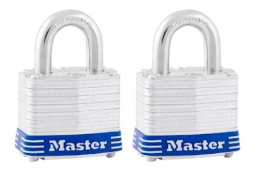 Candado Master Lock 3t C/llave Aleación Acero/2pack Color Plata