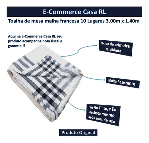Toalha De Mesa Grande Malha Francesa 10 Lugares Creme Export