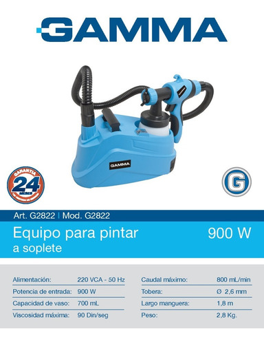 Máquina Pintar Eléctrica Gamma 900w Soplete Látex Pistola