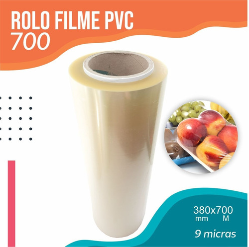 Rolo Bobina Plastico Filme Pvc 38cm X 700m Grande Alimentos
