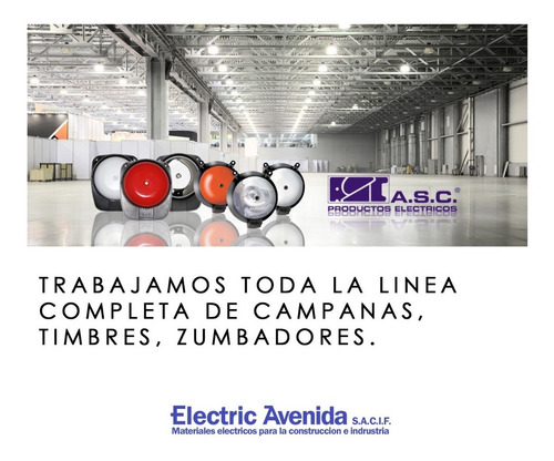 Timbre Campana Marinera 10cm Transformador 220v - 12v Asc