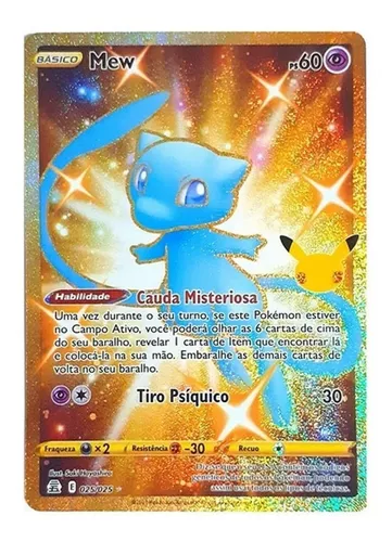 Carta pokemon do mil dourada