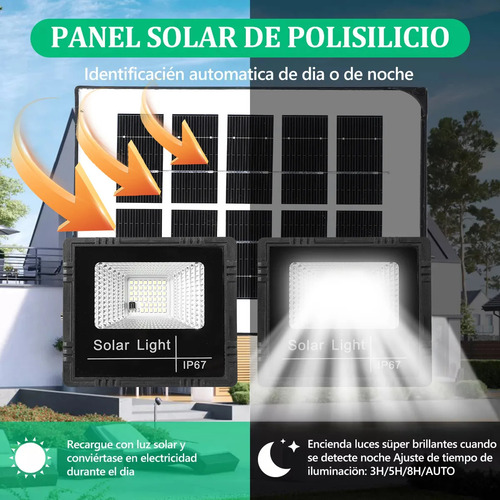 2pz Lámpara Solar Premium Con Reflectores Led Para Jardín Negro