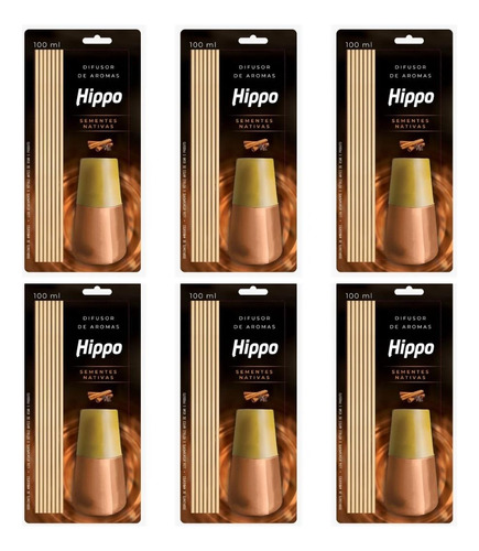 6 Unid. Difusor Ambientes Hippo 100ml Sementes Nativas